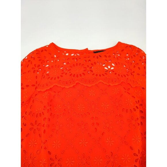 J.Crew Bell-sleeve Shift in Brilliant Sunset Embroidered Eyelet Dress 2 - Picture 3 of 15